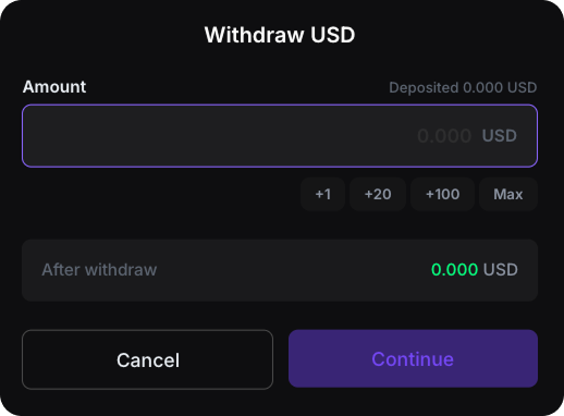 Withdraw USD
