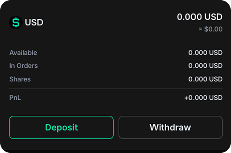 Portfolio USD card with Withdraw